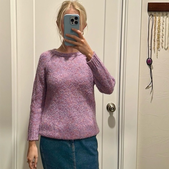 Madewell Purple Wool Blend Sweater Size Medium - Picture 1 of 6